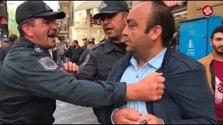 Polislərin sadəcə zorakılıq və aksiyaçıları təhqir etmə görüntüləri