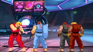 Ryu & Ken Vs Evil Ryu & Evil Ken || Street Fighter Dream || Mugen 4K 60 FPS ||