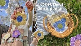 crochet daisy flower pouch bag tutorial 🌸👛💕✨| Hayhay Crochet
