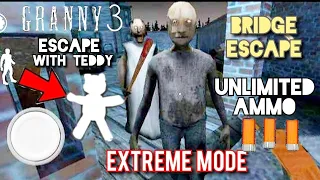 😍Granny 3 Extreme Mode Bridge Escape With Teddy🐼 But Unlimited Ammo#Jameron