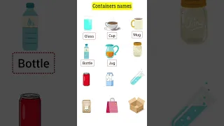 Containers' names in English vocabulary #englishvocabulary #shorts