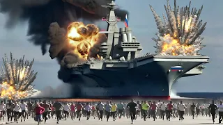 HAPPENED 10 MINUTES AGO! Russian aircraft carrier carrying 1000 steel tanks destroyed by US - Arma3