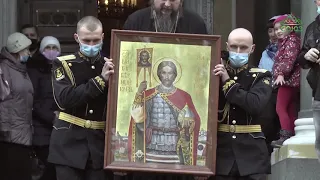 Икона святого князя Александра Невского была передана соединению морской пехоты Черноморского флота.