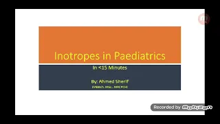 Inotropes in Paediatrics in 10 minutes