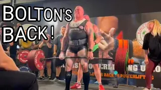 Comp day and Bolton is back with a monster 771lbs Deadlift at age 53. 16/09/23