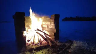 Lakeside Campfire with Relaxing Nature Night Sounds (HD)