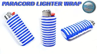 How to Make a Paracord Lighter Wrap 2 Strand Ringbolt Hitching Tutorial