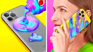 AWESOME PHONE CRAFTS || Fun DIY Custom Ways And Hacks For Your Phone By 123 GO!  SERIES