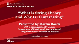 Stony Brook Provost's Lecture Series: Martin Rocek, SUNY Distinguished Professor