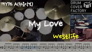My Love(쉬운악보)(동영상악보)(TYPE A)-Westlife-유한선-드럼악보,드럼커버,Drum cover,drumsheetmusic,drumscore