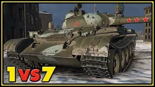 T-62A - 11 Kills - 1 VS 7 - World of Tanks Gameplay