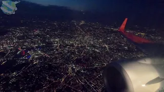 KLM Boeing 737-800 | Approach/Landing at London Heathrow from Amsterdam Schiphol | City Night Views