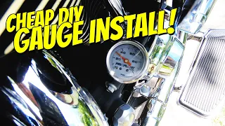 Cheap Harley oil gauge install