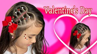 Hermoso peinado de corazón fácil y bonito 💕hairstyles for Valentine’s Day 😍