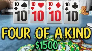 FOUR OF A KIND for $1500 IN A PRIVATE POKER GAME! / Ace Poker Vlog 31