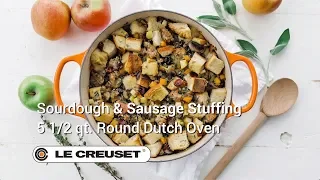 Sourdough and Sausage Stuffing in a Le Creuset Dutch Oven