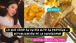 LO QUE COMO EN 1 DÍA alto en proteína +actualización de la carrera de Nutrición| DIANA VEGANA