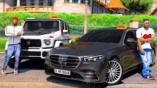 РЕАЛЬНАЯ ЖИЗНЬ В GTA 5 - УСТРОИЛИСЬ В ЭКОНОМ ТАКСИ НА MERCEDES S500 W223 И MERCEDES G63 AMG! 🌊ВОТЕР