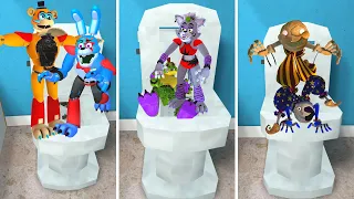 TOILET ESCAPE ALL FNAF GLAMROCK ANIMATRONICS In Garry's Mod! Five Nights at Freddy's