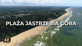 Plaża Jastrzębia Góra | Plaża w Jastrzębiej Górze z drona | Lato | LECE W MIASTO™ [4k]