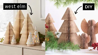 West Elm Dupe DIY Paper Christmas Tree and Paper Angel