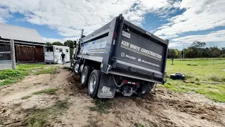 this is how to tip over a fully loaded dump truck