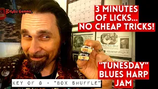 How To Not Suck with 3 Minutes of Harp Licks, and No Cheap Tricks! Blues Harmonica Jam Tunesday 61