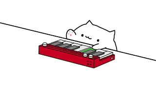 Кот играет на сэнтэзаторе (пианино) 10 часов Bongo cat