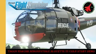 Taogs Hangar Aerospatiale Alouette III Cold Start Demo | MSFS | Microsoft Flight Simulator | SA316B
