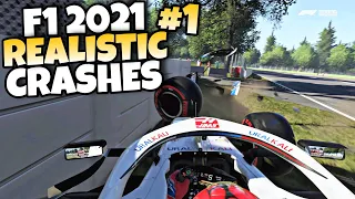 F1 2021 REALISTIC CRASHES #1