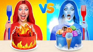 Desafio de Calor vs Frio | Garota Ardente vs Garota Gelada por Multi DO Food Challenge