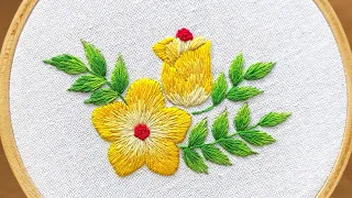 Hand Embroidery | Long and Short Stitch Flower Embroidery | Tutorial for Beginners | Gossamer