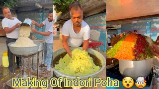 Making Of Indore Ka Famous Poha Vo Bhi Bulk Mein 😵😳 | Indian Street Food | Madhya Pradesh | Snacks |