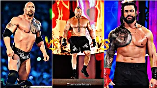 😡The Rock vs Brock Lesnar🥵 vs Roman Reigns😈 #shorts #wwe #comparison