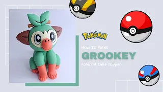 How to make GROOKEY Pokemon fondant cake topper