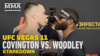 UFC Vegas 11: Colby Covington vs. Tyron Woodley Staredown - MMA Fighting