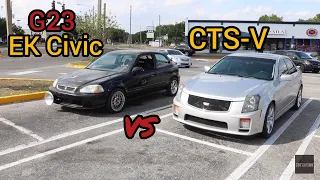 G23 VTEC EK Civic vs CTS-V