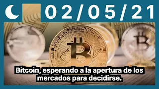 Bitcoin, esperando a la apertura de los mercados para decidirse.