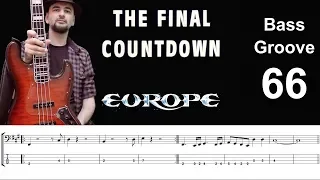 THE FINAL COUNTDOWN (Europe) How to Play Bass Groove Cover with Score & Tab Lesson