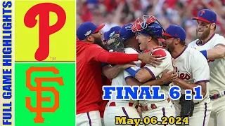 Philadelphia Phillies vs. San Francisco Giants [FULL GAME HIGHLIGHTS] (05/06/24)|   MLB Season 2024