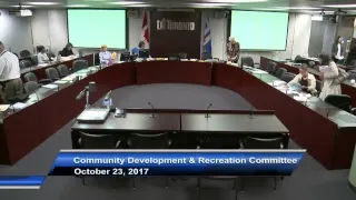 Community Development and Recreation Committee - October 23, 2017 - Part 1 of 2