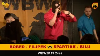 Bober/Filipek 🆚 Spartiak/Bilu 🎤 WBW 2019 2vs2 (freestyle rap battle) Półfinał