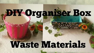 DIY Organiser Box With Waste Material | Reuse Old Clothes | Organiser At Zero Cost | @S S Creation