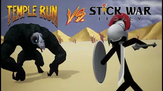 Stick War Vs Temple Run Chapter - 1 | Spearton Vs Skull Monkey