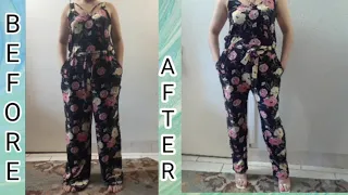 Resizing & Altering my jumpsuit, bought it at the flea market for $3 Easy fix for Beginners