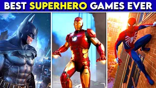 10 Best SUPERHERO Games Ever Made 😍 | Spiderman, Batman, Avengers, Hulk & More...😮