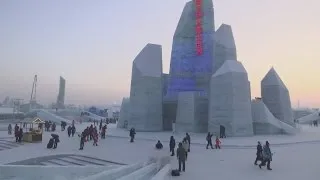 Chinese city of Harbin prepares for massive ice festival
