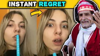 Villagers React To Instant Regret Compilation ! Tribal People React To Instant Regret Compilation