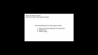Invariant Motor Program Features