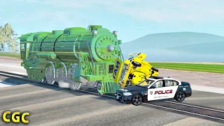 Steam train crashes #2 BeamNG Drive